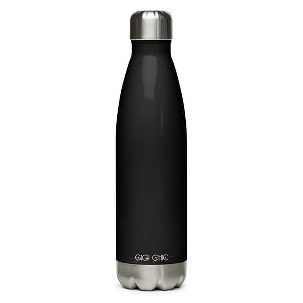 Mommin' Stainless Steel Water Bottle, Tangerine on Black - Image 4