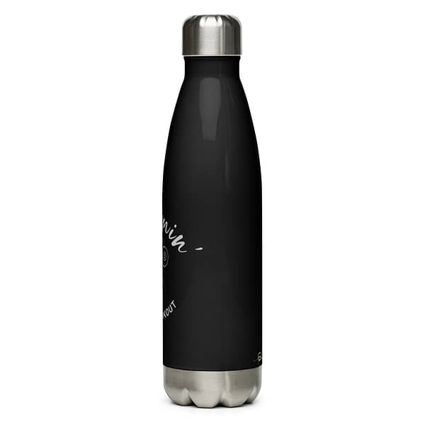 Mommin' Stainless Steel Water Bottle, Grey on Black - Image 3
