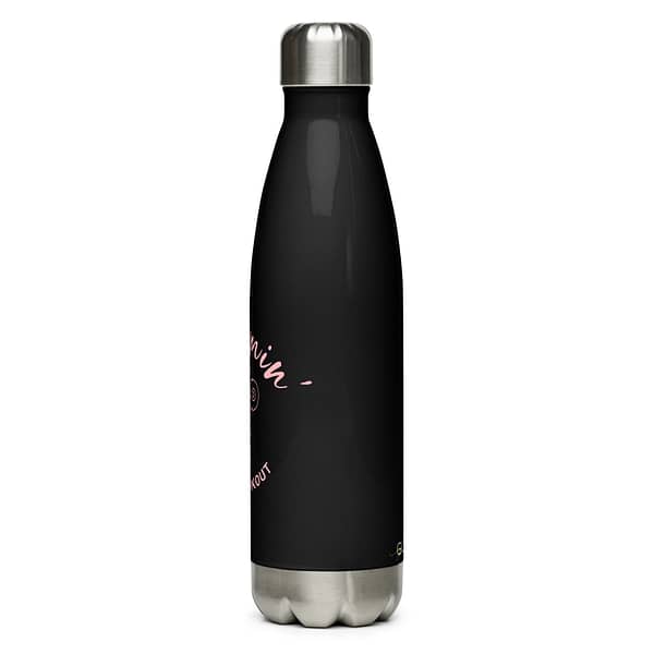 Mommin' Stainless Steel Water Bottle, Blush on Black - Image 3