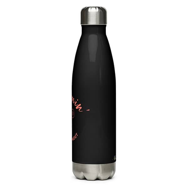 Mommin' Stainless Steel Water Bottle, Tangerine on Black - Image 3