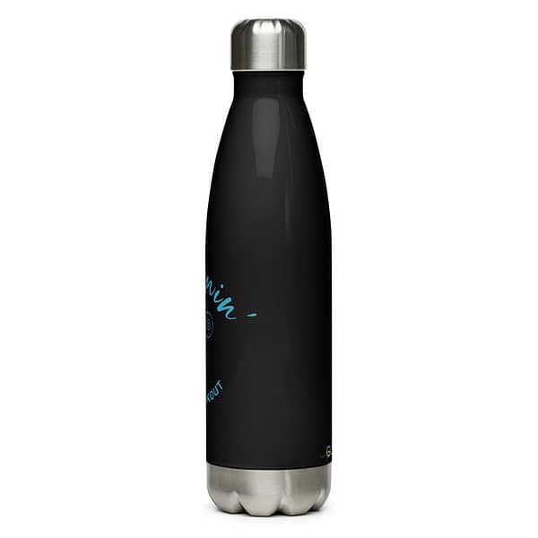 Mommin' Stainless Steel Water Bottle, Blue on Black - Image 3