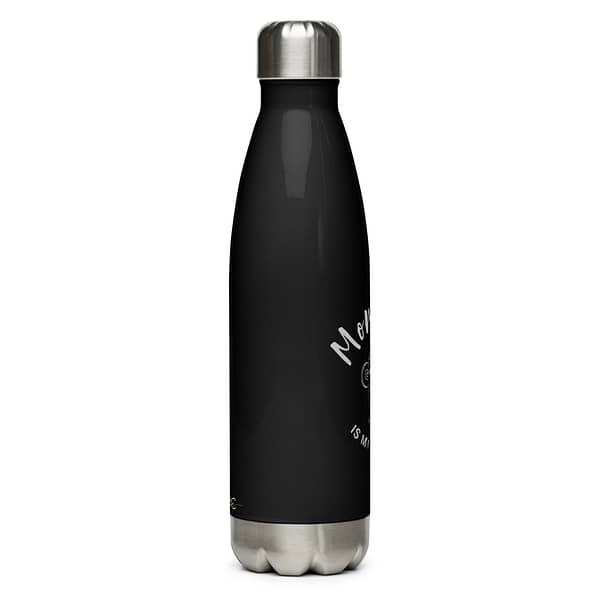 Mommin' Stainless Steel Water Bottle, Grey on Black - Image 2