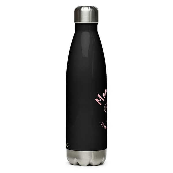 Mommin' Stainless Steel Water Bottle, Blush on Black - Image 2