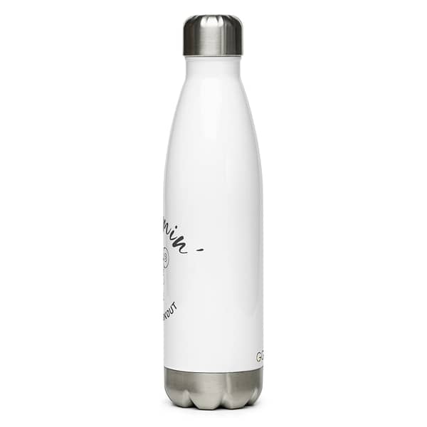 Mommin' Stainless Steel Water Bottle, Charcoal on White - Image 3