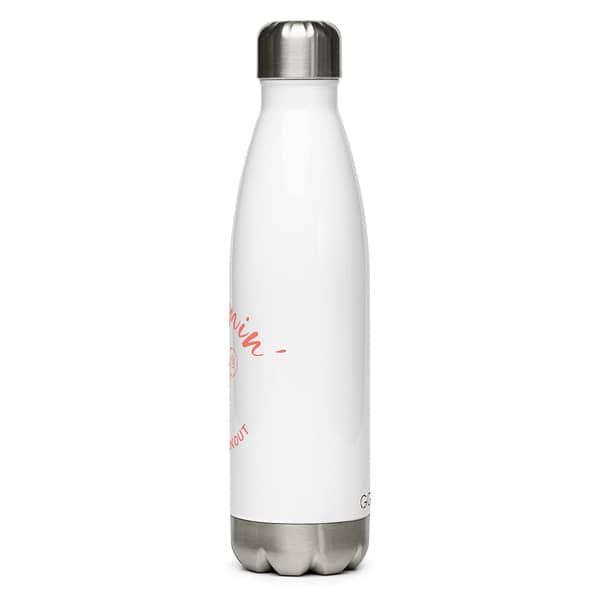 Mommin' Stainless Steel Water Bottle, Tangerine on White - Image 3