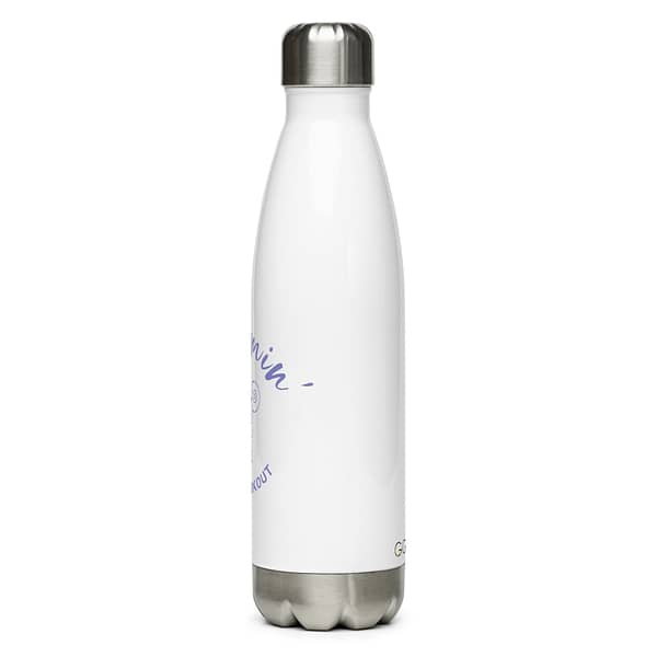Mommin' Stainless Steel Water Bottle, Purple on White - Image 3