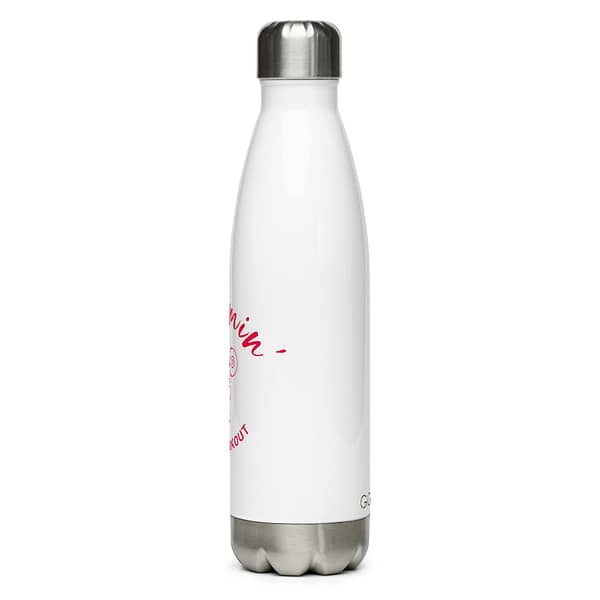 Mommin' Stainless Steel Water Bottle, Crimson on White - Image 3