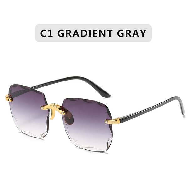 Bevelled Rimless Sunglasses - Image 2