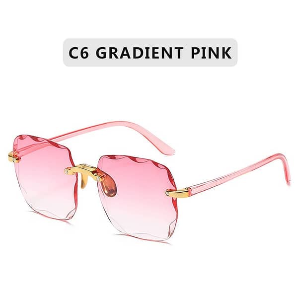 Bevelled Rimless Sunglasses - Image 6
