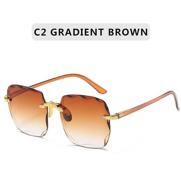 Bevelled Rimless Sunglasses - Image 3