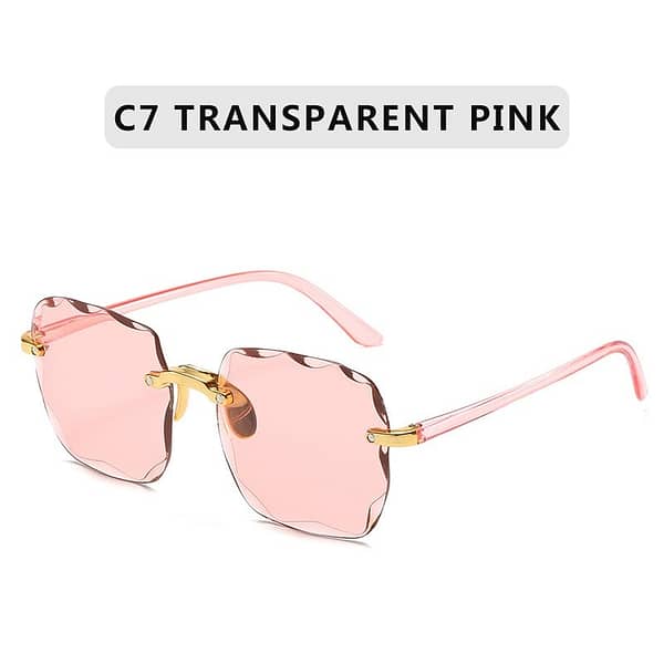 Bevelled Rimless Sunglasses - Image 7