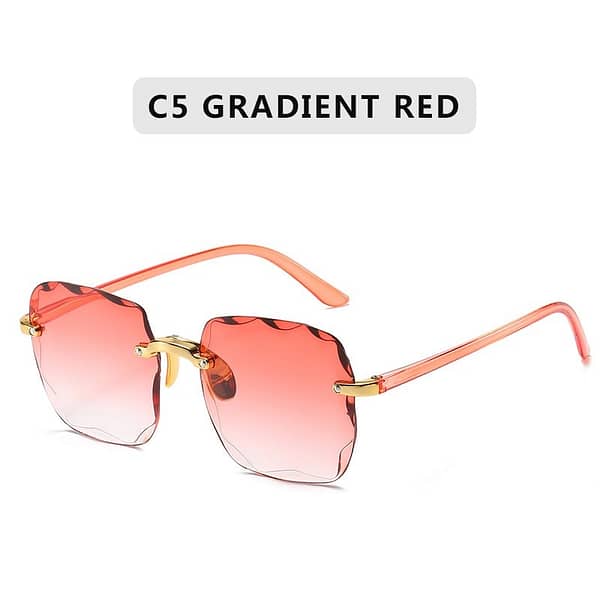 Bevelled Rimless Sunglasses - Image 5