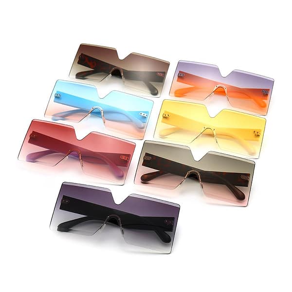 Oversized Rimless Sunglasses