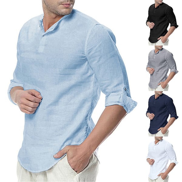 Men's Long Sleeve Linen Shirt