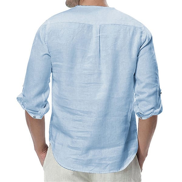 Men's Long Sleeve Linen Shirt - Image 2