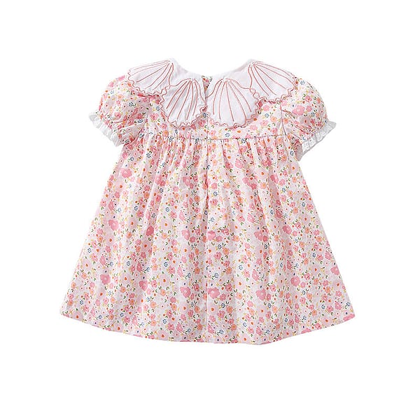 Floral Dress with Shell Collar - Image 3