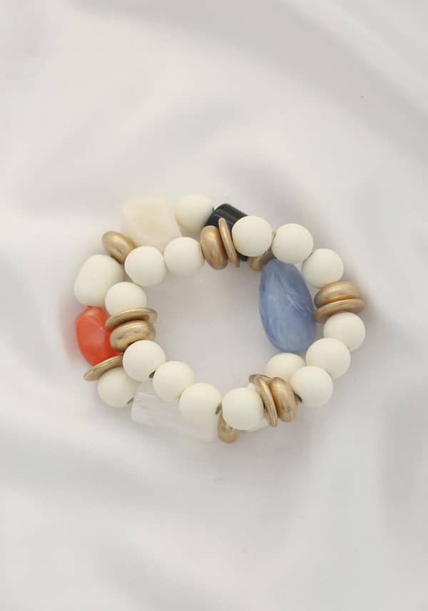 Chunky Bead Disc Bracelet Set