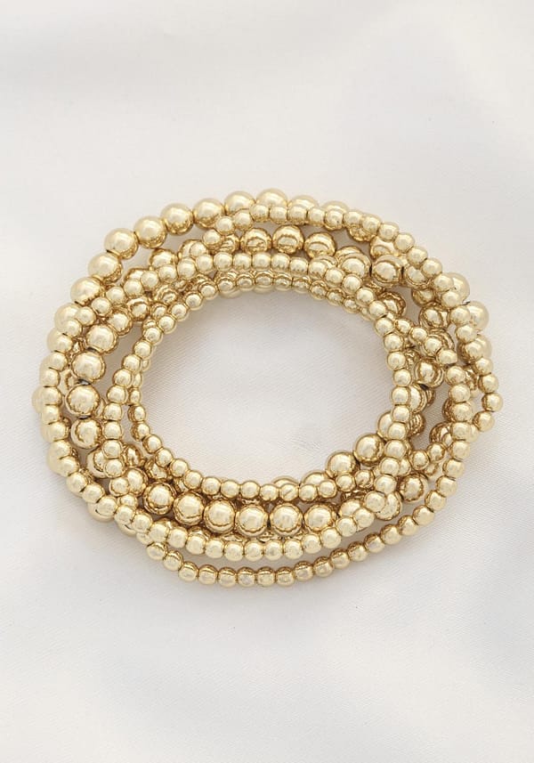 Gold Bead Bracelet Set